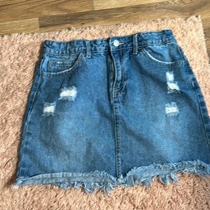 Denim low rise skirt